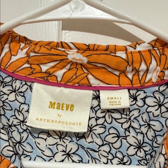 Anthropologie Orange and Blue Floral Shirt - Picture 2 of 6